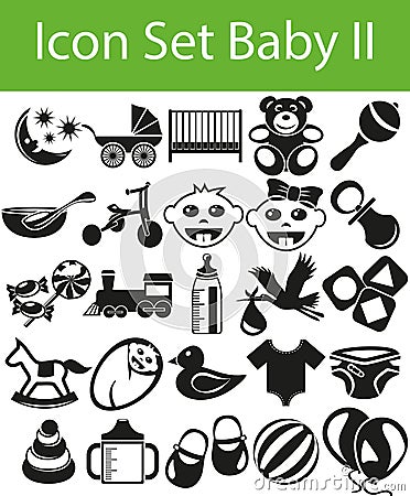Icon Set Baby II Vector Illustration