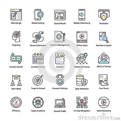 Search Engine and Optimization Creative Icons Stock Photo