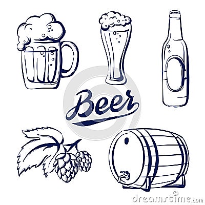 Icon set beer Vector Illustration