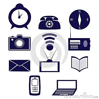 Icon set consisting of elements of communication and information Vector Illustration