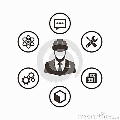 Icon set engineer Vector Illustration