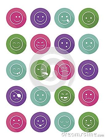 Icon set faces and characters Stock Photo