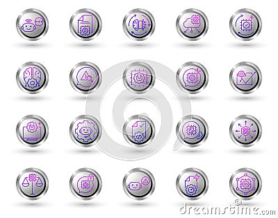 Icon set gradient Prompt Engineering AI and Automation Illustrations Vector Illustration