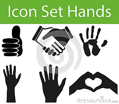 Icon Set Hands I Vector Illustration