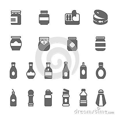 Icon set - ketchup Vector Illustration