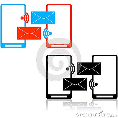 Phone messages exchange Vector Illustration