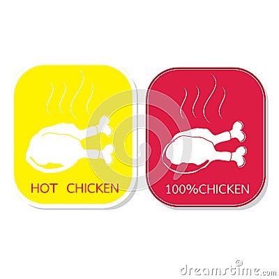 Icon set silhouette chicken grill with smoke vector Vector Illustration