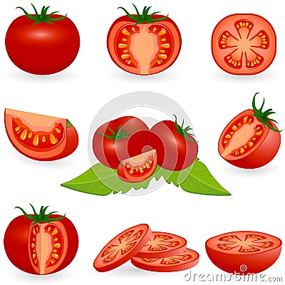 Icon Set Tomato Vector Illustration