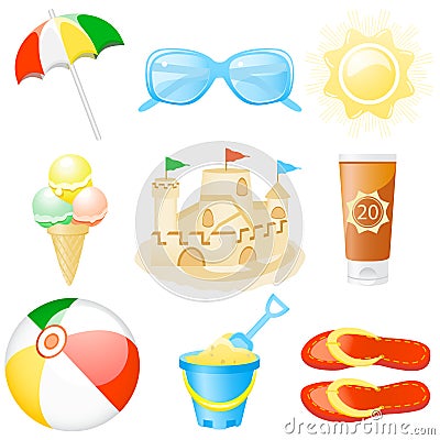 Icon set Vacations Vector Illustration