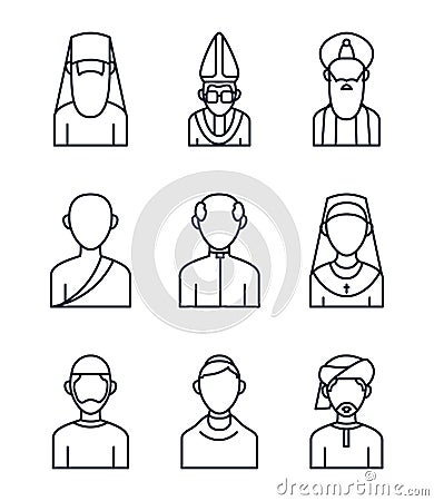 Icon set of world religious world symbols vector design Vector Illustration