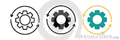 icon setting parameters, setting the work gear with arrow, fully editable eps 10 Vector Illustration