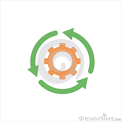 Icon setting parameters, setting the work gear with arrow, fully editable Stock Photo