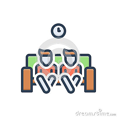 Color illustration icon for Settled, sit and people Cartoon Illustration