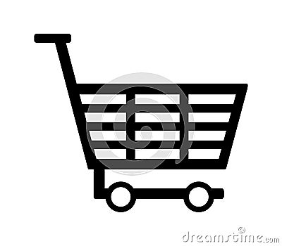 Icon shopping cart illustrated Stock Photo