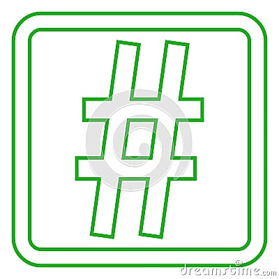 icon. Simple element illustration. Hashtag symbol design from Social Media Marketing collection Cartoon Illustration