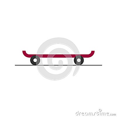 Icon of skateboard, vector illustration isolated on white background Cartoon Illustration