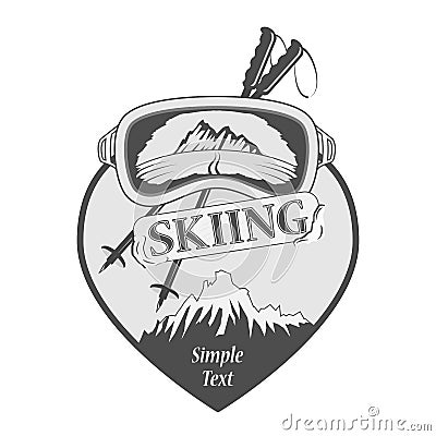 Icon Ski and snowboard Club Vector Illustration