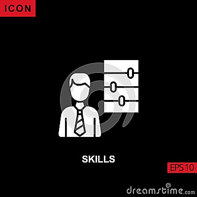 Icon skills employee. Glyph, flat or filled vector icon symbol sign collection Vector Illustration