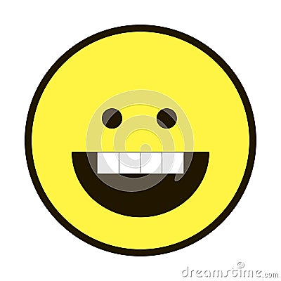 Icon smile Smiley yellow on a white background Vector Illustration