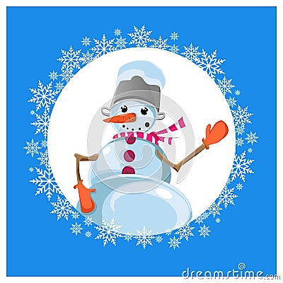 Icon snowman. Vector Illustration