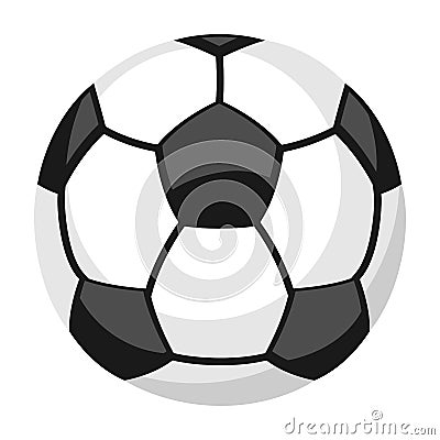 Icon of soccer ball ball in flat style. Stylized sport equipment illustration. Vector Illustration