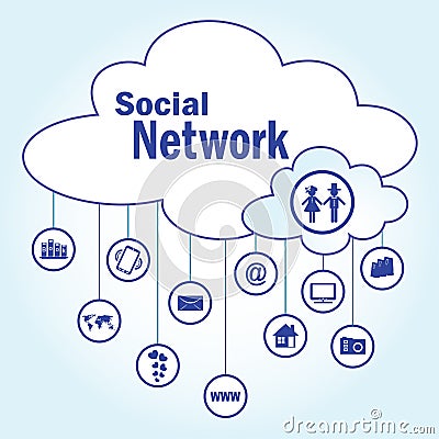 The icon for the social network. Vector Illustration