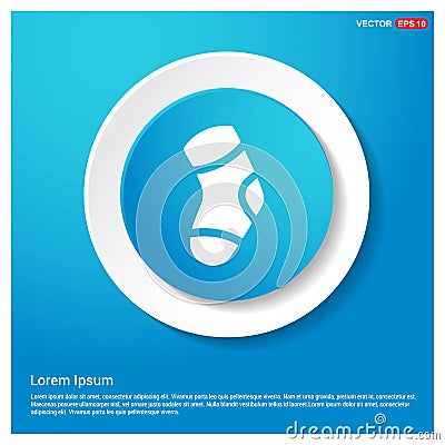 Icon socks Abstract Blue Web Sticker Button Vector Illustration