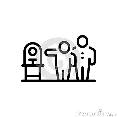 Black line icon for Sought, postulate and man Vector Illustration