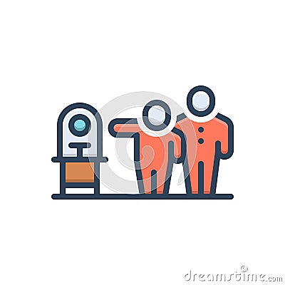 Color illustration icon for Sought, postulate and man Cartoon Illustration