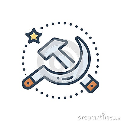 Color illustration icon for Soviet, union and sickle Cartoon Illustration