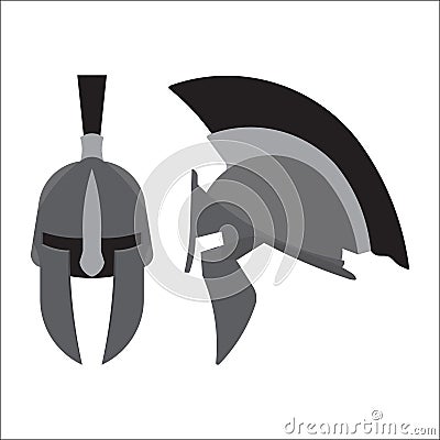 Icon spartan helmet, silhouette greek warrior, gladiator, legionnaire, heroic soldier Stock Photo