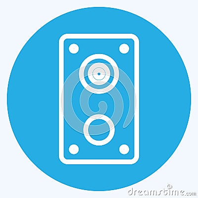 Icon Speakers - Blue Eyes Style - Simple illustration,Editable stroke Cartoon Illustration