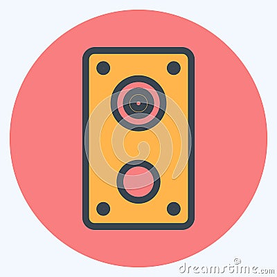 Icon Speakers - Color Mate Style - Simple illustration,Editable stroke Cartoon Illustration