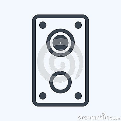 Icon Speakers - Line Style - Simple illustration,Editable stroke Cartoon Illustration