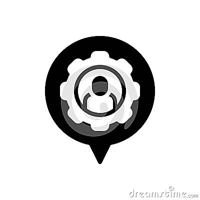 Black solid icon for Specializing, peculiarity and trait Vector Illustration