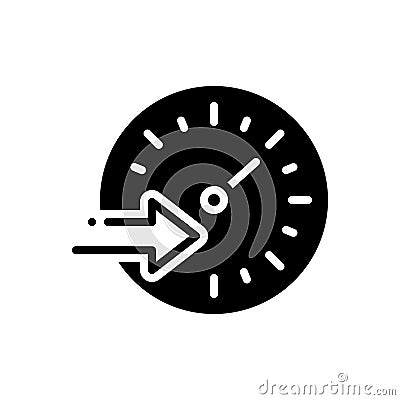 Black solid icon for Speed, rate and tempo Vector Illustration