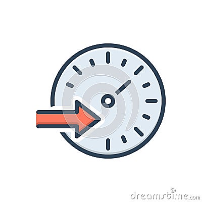 Color illustration icon for Speed, rate and tempo Cartoon Illustration