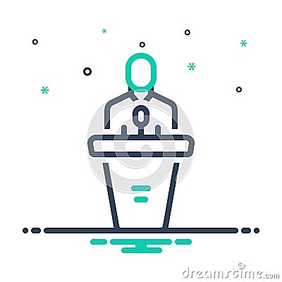 Mix icon for Spokesman, lecturer and negotiator Vector Illustration