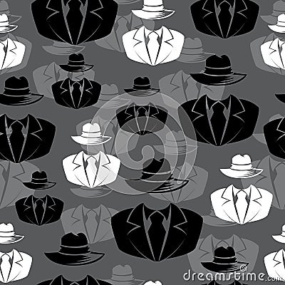 Icon spy, secret agent, Vector seamless background Vector Illustration