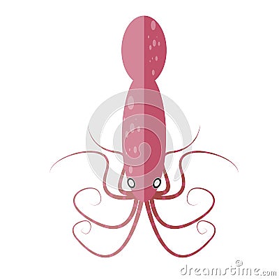 Icon of squid drawn Vector Illustration