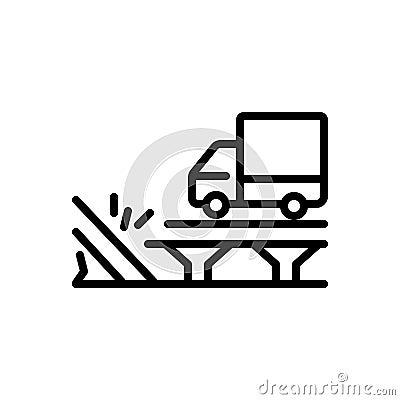 Black line icon for Sudden, unexpected and transport Vector Illustration