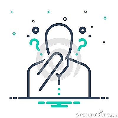 Mix icon for Supposed, guess and conjecture Vector Illustration