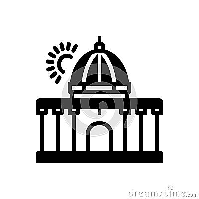 Black solid icon for Supreme, highest and constitution Vector Illustration