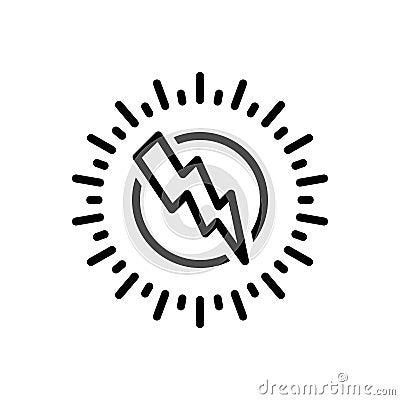 Black line icon for Surge, lightening and power Stock Photo