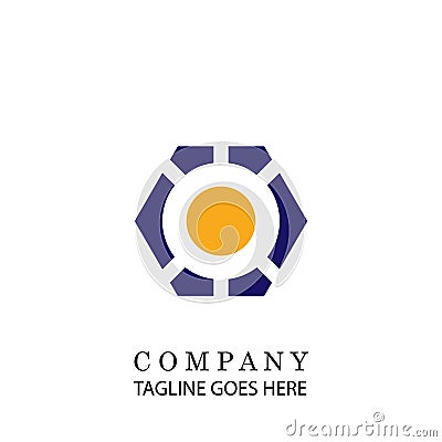 Icon symbol tech round logo with simple colorful design concept Vector Illustration