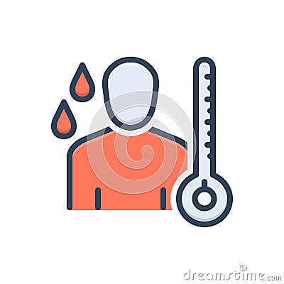 Color illustration icon for Symptom, sign and indication Cartoon Illustration