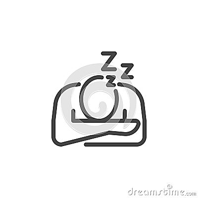 Icon Symptoms Infection, Fatigue Burnout Sleeping Work Vector Illustration