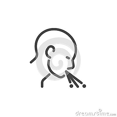 Icon Symptoms Infection, Indigestion feel sick Vomiting Vector Illustration