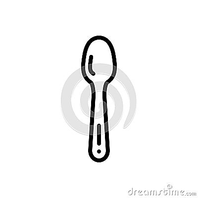 Black line icon for Tablespoon, spoon and cutlery Vector Illustration
