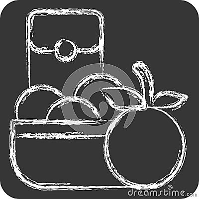 Icon Tangerine. related to Chinese New Year symbol. chalk Style. simple design editable Stock Photo